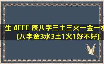 生 🐈 辰八字三土三火一金一水(八字金3水3土1火1好不好)